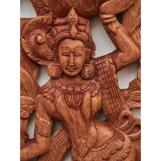 Vintage Carved Wooden Panel, Bali For Sale - Image 3 of 8