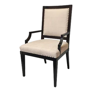 De Le Cuona Nomad Sand Upholstered & Oak Bedford Arm Chair From the Madeline Stuart Collection