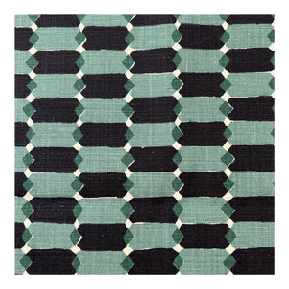 McLaurin Piercy Oxford in Teal Heavy Weight Belgium Linen Fabric - 2 1/2 Yards For Sale