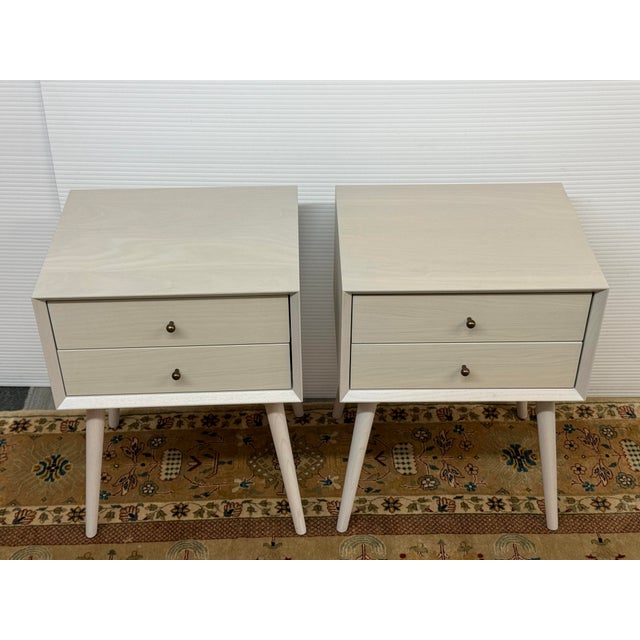 Williams-Sonoma Williams-Sonoma Mid Century Pebble Nightstands, Pair For Sale - Image 4 of 12