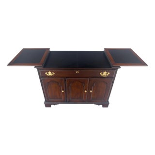 Flip Top Serving Bar cabinet Solid Cherry Bracket Feet MINT For Sale