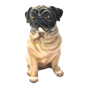 Vintage Large Pug Ceramic Figure