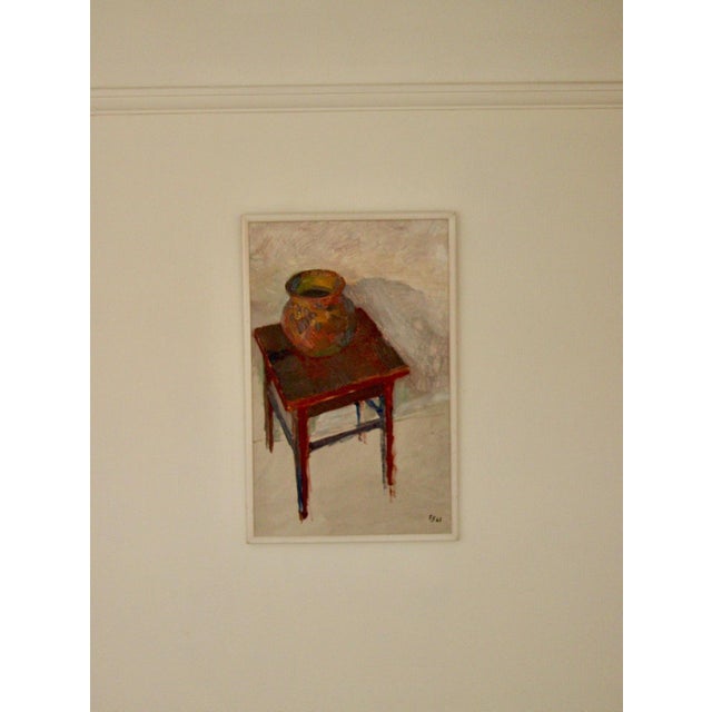 Fritz Sjöström, Krukan (Pot on Table), 1982, Oil on Panel, Framed For Sale - Image 7 of 18