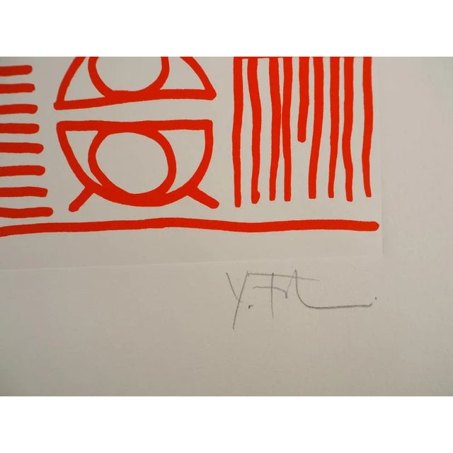 Yona FRIEDMAN (1923-2019) Pictograms of Genesis (Orange), 1975 Original screenprint (Silium workshop) Signed in pencil...