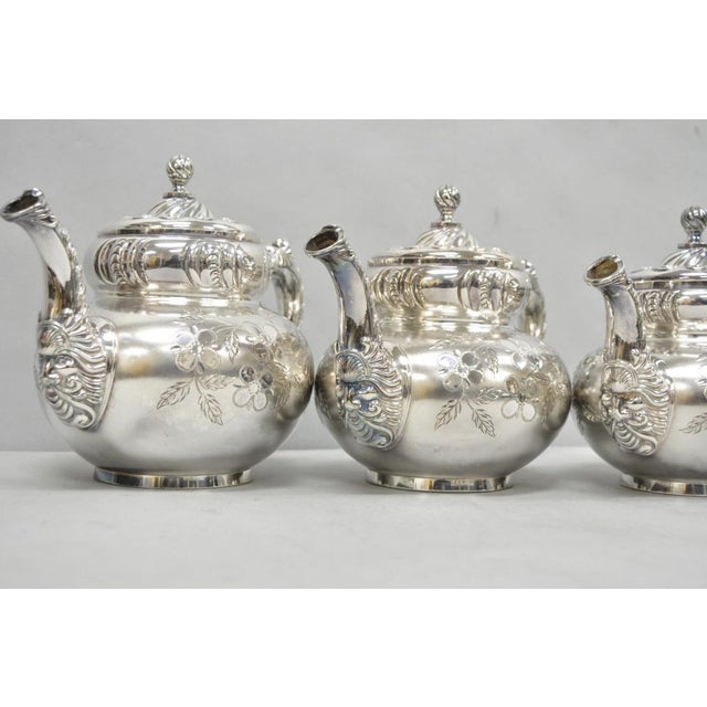 Silver Antique Meriden B Co French Renaissance Silver Plated Figural Tea Set - 7 PCS For Sale - Image 8 of 18