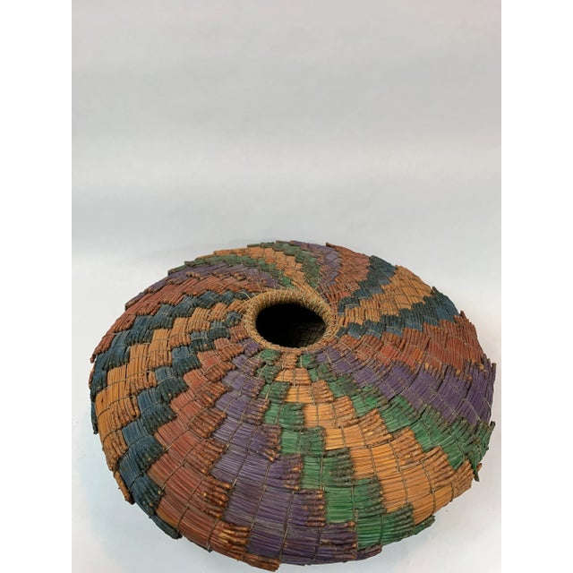 Wood Mid-Century African Woven Basket For Sale - Image 7 of 9