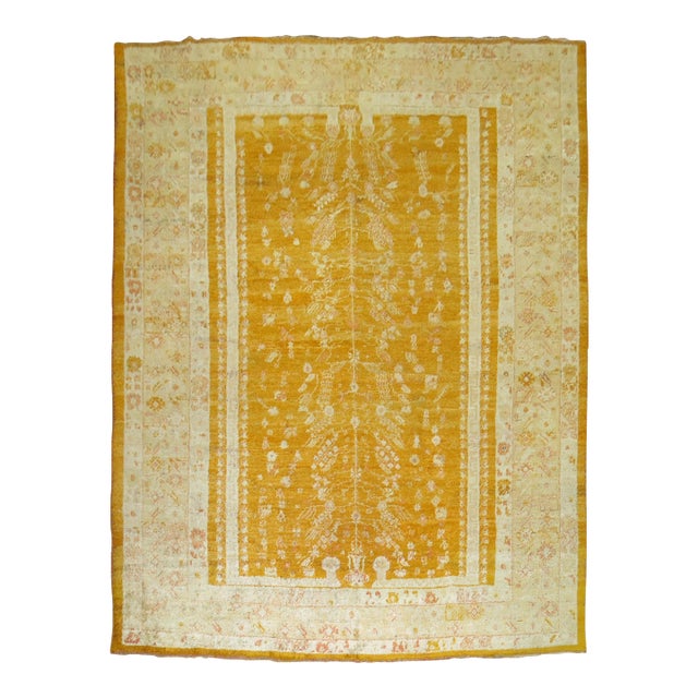 19th Century Angora Wool Oushak Rug - 8' x 10'3" For Sale