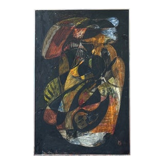 Mid Century Abstract - Swirls, Signed For Sale