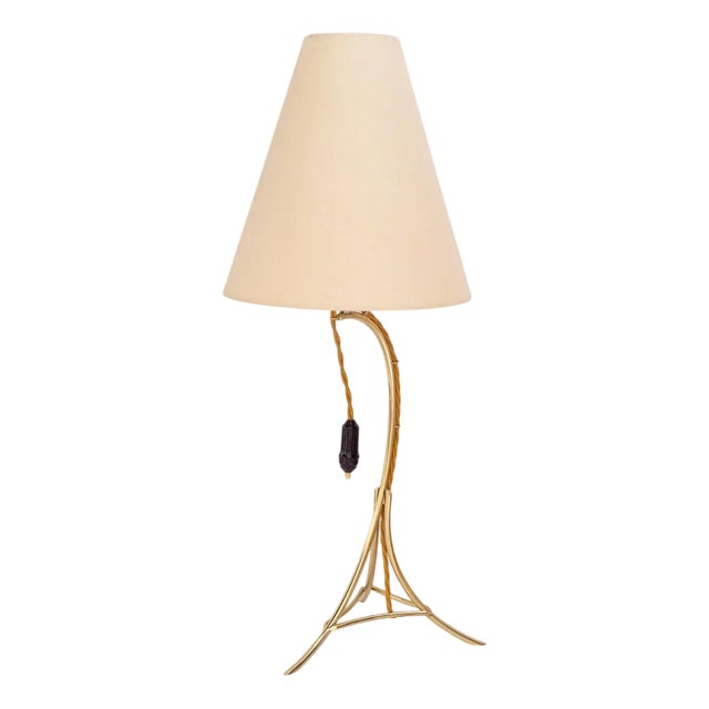 Large Table Lamp with Fabric Shade by Rupert Nikoll, Vienna, Austria, 1950s For Sale