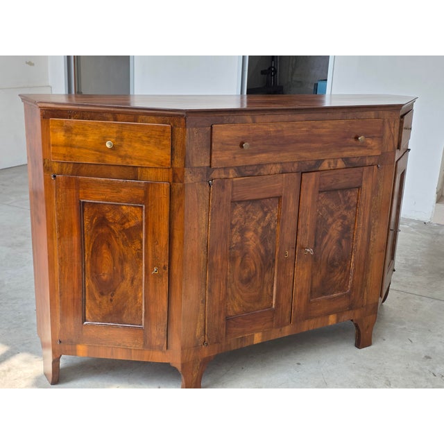 Brown Large Antique Italian Walnut Sideboard, 1820 For Sale - Image 8 of 18