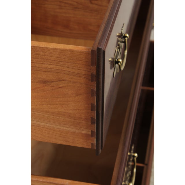 Wood Ethan Allen Cherry Georgian Court Tall Chest on Chest For Sale - Image 7 of 15