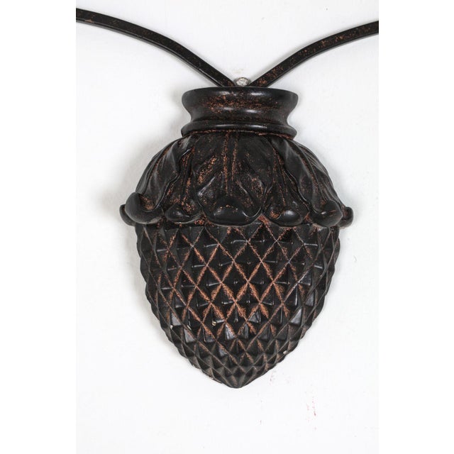 Hollywood Regency Late 20th Century Decorative Iron Wall Rack For Sale - Image 3 of 4