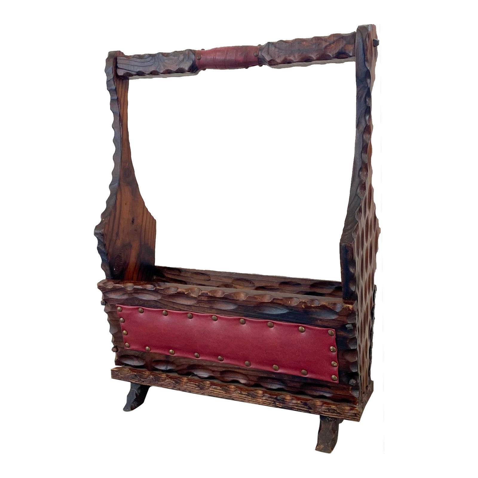 Spanish Midcentury Brutalist Magazine Rack, C. 1960s | Chairish