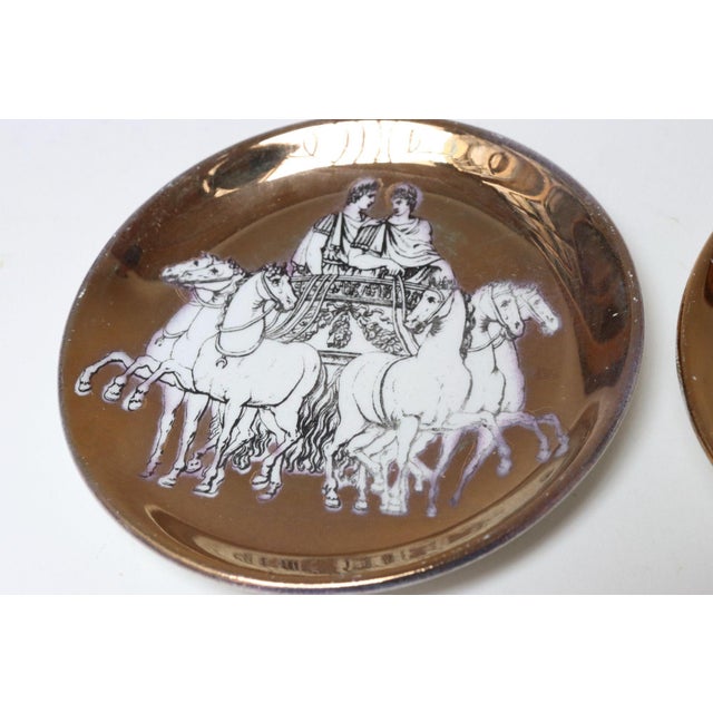 Set of Eight Vintage Gilded Roman Chariot Coasters by Piero Fornasetti With Box For Sale - Image 16 of 18