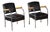 1940s Pair of Art Deco Barber Shop Armchairs in Black For Sale