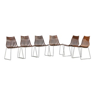 Vintage Set of Six 'Scandia' Chairs, Hans Brattrud for Hove Mobler, Norway, 1957 For Sale