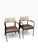 Pair - Vintage Art Deco Jean Prouvé Attr Direction Armchairs With Shagreen Vinyl Seats.