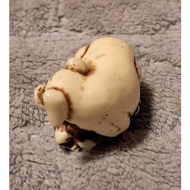 Chinese Antique Chinese Ivory Netsuke Pig - Ming/Quing Dynasty For Sale - Image 3 of 6