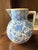 This authentic 19th-century English transferware pitcher by W. Ridgway of Hanley, Staffordshire features an elegant blue...