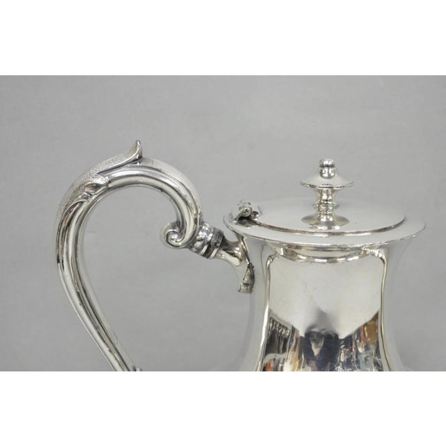 Victorian Vintage Victorian Silver Plated Floral Repousse Tea Kettle Teapot W/ Monogram For Sale - Image 3 of 15