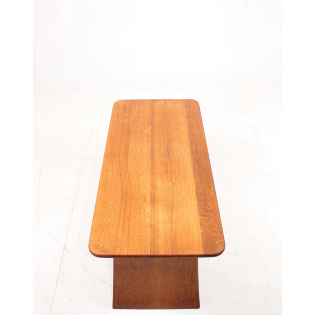 Mid-Century Danish Cabinetmaker Low Table in Solid Oak, 1950s For Sale - Image 6 of 8