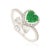 Heart Emerald and Diamond Statement Cocktail Ring in 18k Gold Size 4 For Sale - Image 4 of 18