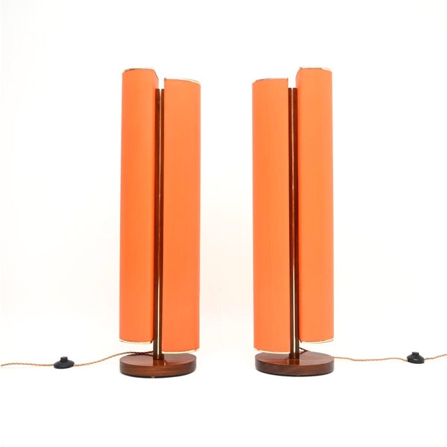 Vintage Teak and Acrylic Floor Lamps, 1960, Set of 2 For Sale - Image 4 of 10