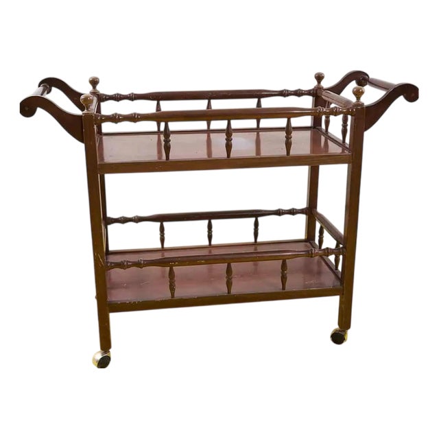 Wooden Serving Trolley, Italy, 1960s For Sale