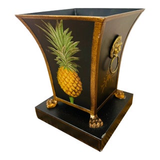 Vintage Pineapple Tole Cache Pot For Sale