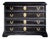 Venetian Solid Walnut 4-Drawer Dresser With Antique Brass Hardware, Black For Sale