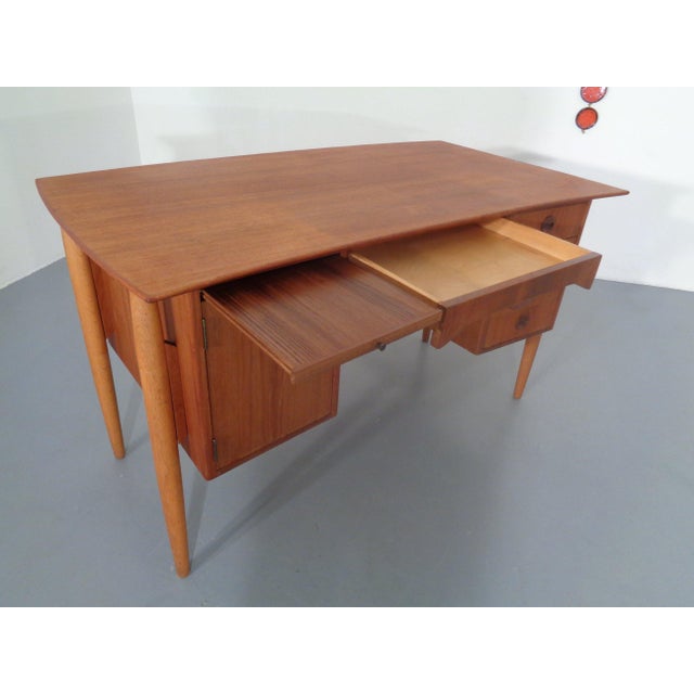 Vintage Danish Curved Teak Desk, 1960s For Sale - Image 6 of 18
