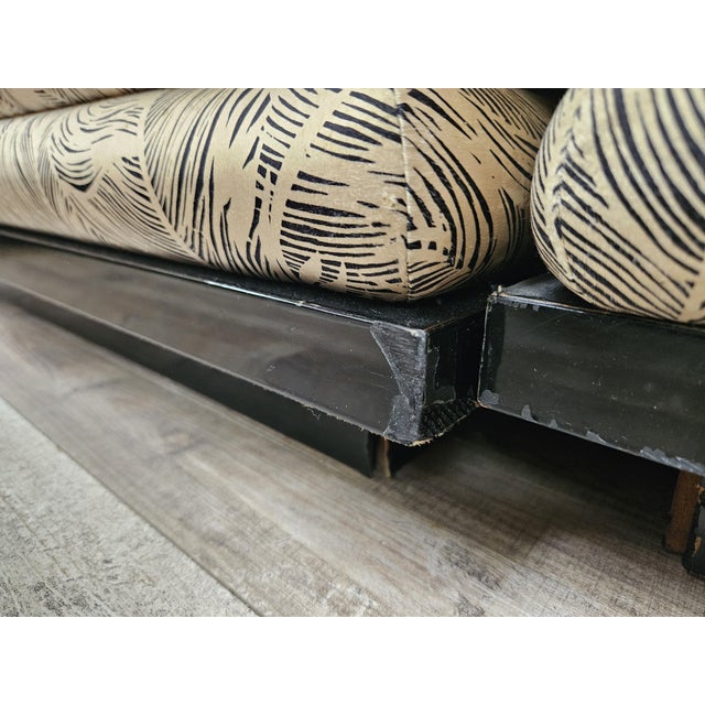 Modular Sofa in Silk and Lacquered Wood by Pierre Cardin, 1970, Set of 5 For Sale - Image 17 of 18
