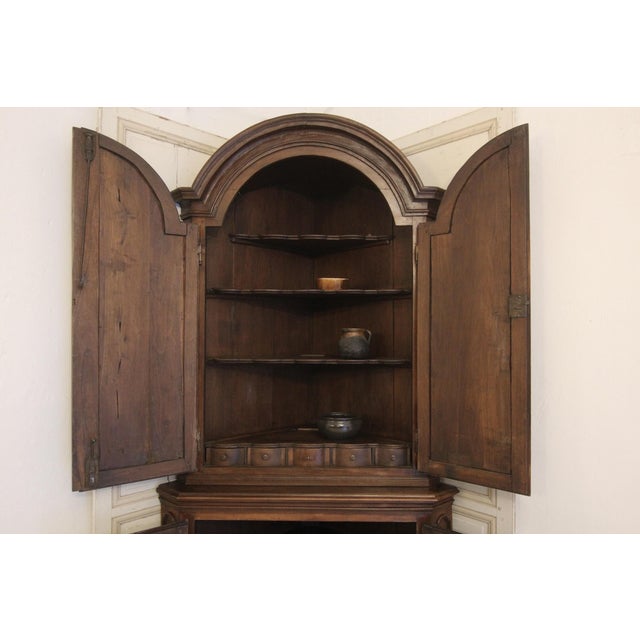 18th Century French Walnut Corner Cupboard For Sale - Image 6 of 18