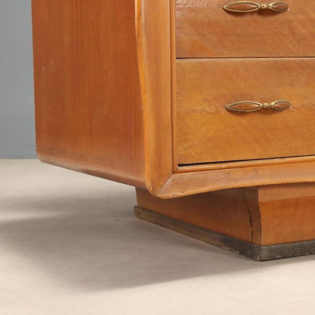 Brown Vintage Dresser in Mahogany with Glass Top, 1950s For Sale - Image 8 of 11