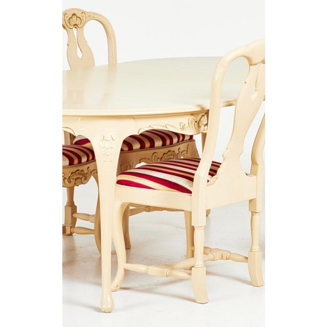 Rococo-Style Dining Table and Chairs, 1930s, Set of 5, in Good conditions. Designed 1920 to 1949