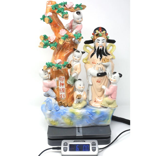Hand-Painted Ceramic Chinese Feng Shui Prosperity Fertility Figure For Sale - Image 9 of 12