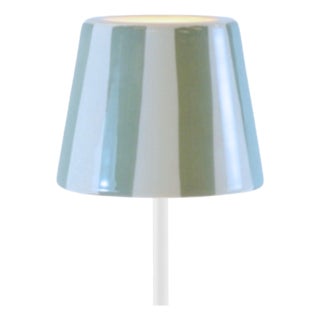 Zafferano Ceramic Sage Green Striped Shade for Poldina Lido Lamp For Sale