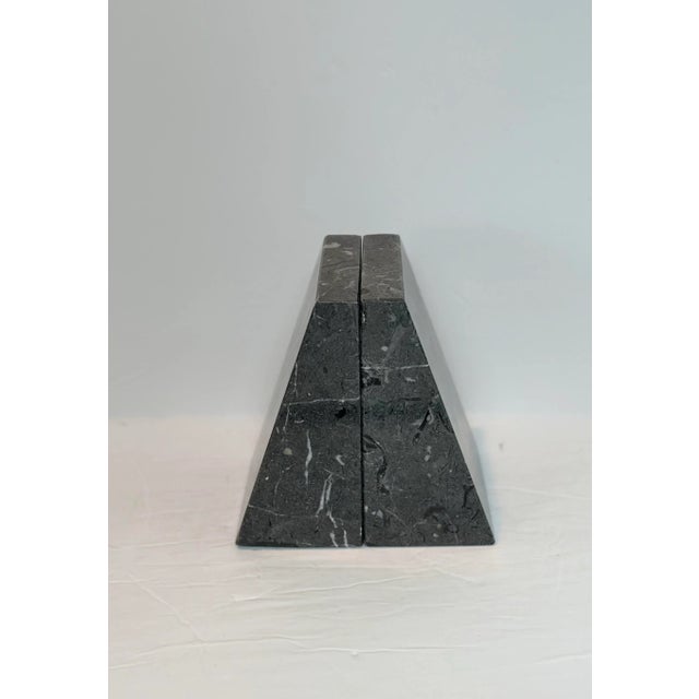 Stone 1970s Vintage Triangular Grey Marble Stone Bookends - a Pair For Sale - Image 7 of 8