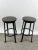 Vintage Industrial Style Round Wood Top Bar Stools W Black Iron Legs, Set of 4 For Sale In New York - Image 6 of 11