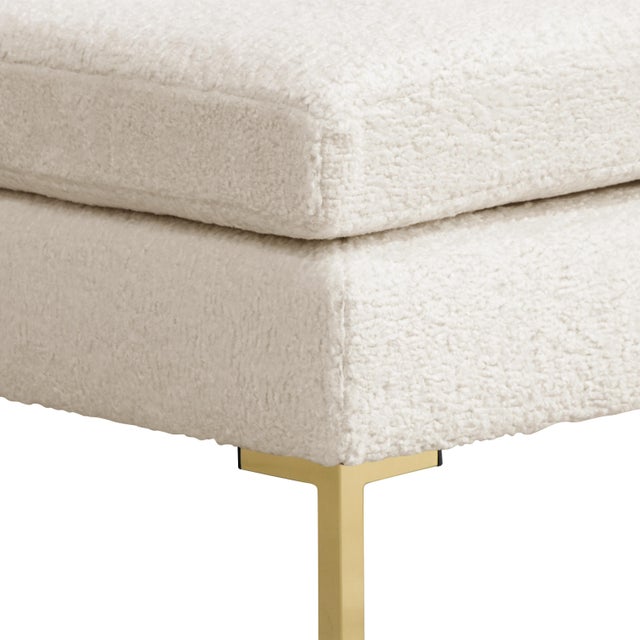 Pillowtop Ottoman, Sheepskin Chairish