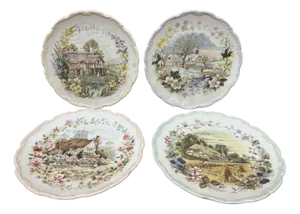 Cottage Garden Year Series Plates from Royal Albert, Set of 4