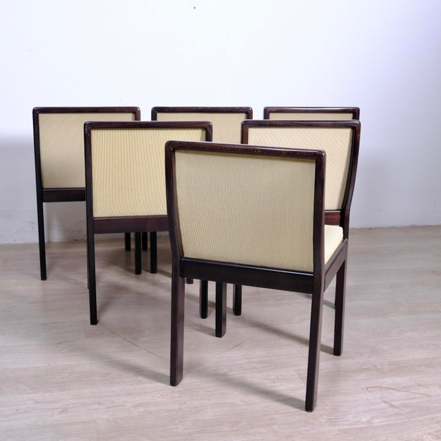 Vintage Chairs in Wood and Fabric, 1970s, Set of 6 For Sale - Image 10 of 18