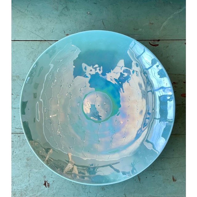 Vintage Murano Iridescent Centerpiece Bowl For Sale - Image 10 of 12