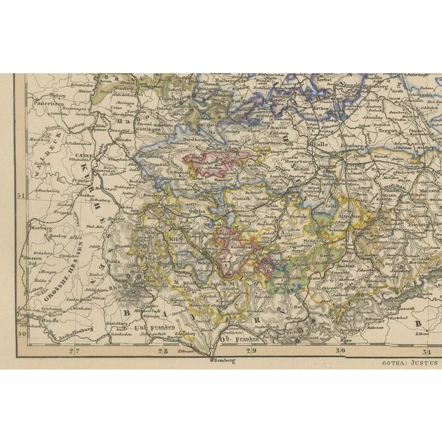 Antique Map of Northeastern Germany with Saxon & Prussian States, 1858 For Sale - Image 6 of 10
