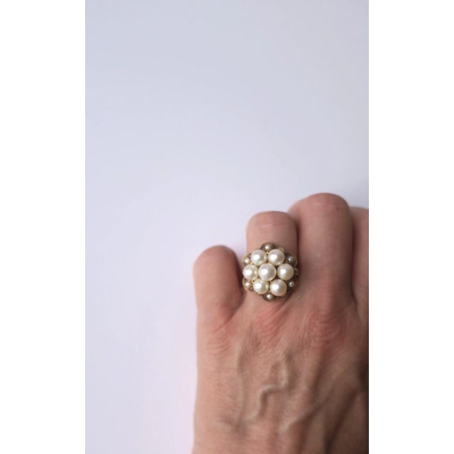 Pearl and Gold Cocktail Ring For Sale - Image 4 of 12
