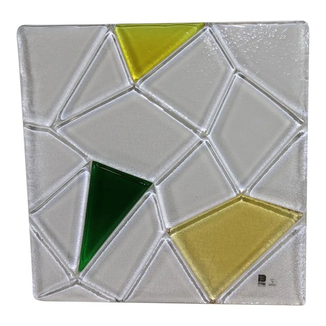 Mid-Century Murano Hand Cast Glass Panel For Sale