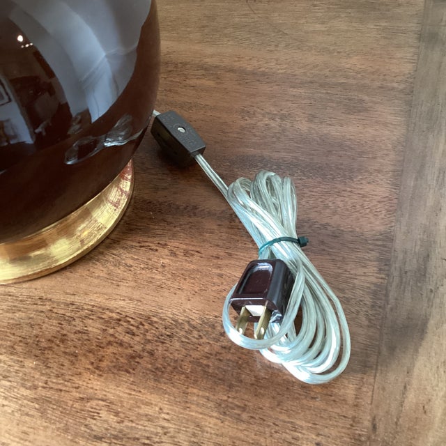 Christopher Spitzmiller Espresso Glaze Double Gourd Ceramic Table Lamp For Sale In Atlanta - Image 6 of 7