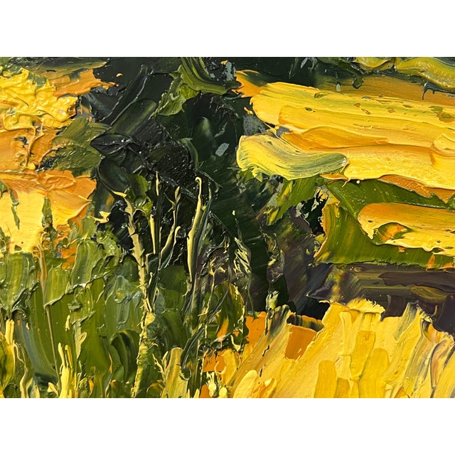 Impasto Oil Painting of Oak Tree in Yellow Corn Field in the English Countryside For Sale - Image 10 of 12