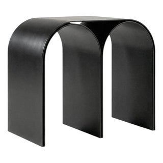 Black Arch Stool in Steel by Pietro Franceschini For Sale
