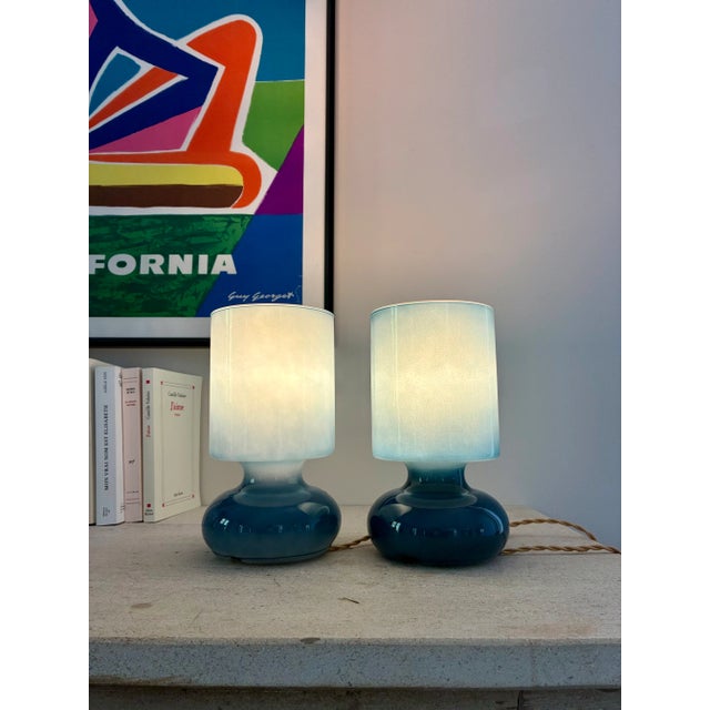 Lamps made entirely of glass. In excellent condition - no snags. Electrical connection has been professionally rewired to...